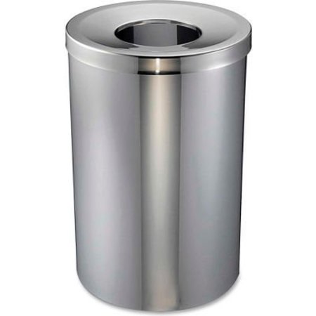 SP RICHARDS Genuine Joe Stainless Steel Round Open Mouth Trash Can, 30 Gallon GJO58895